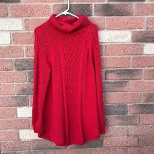 GAP XL Red Knitted Turtleneck Long Sleeve